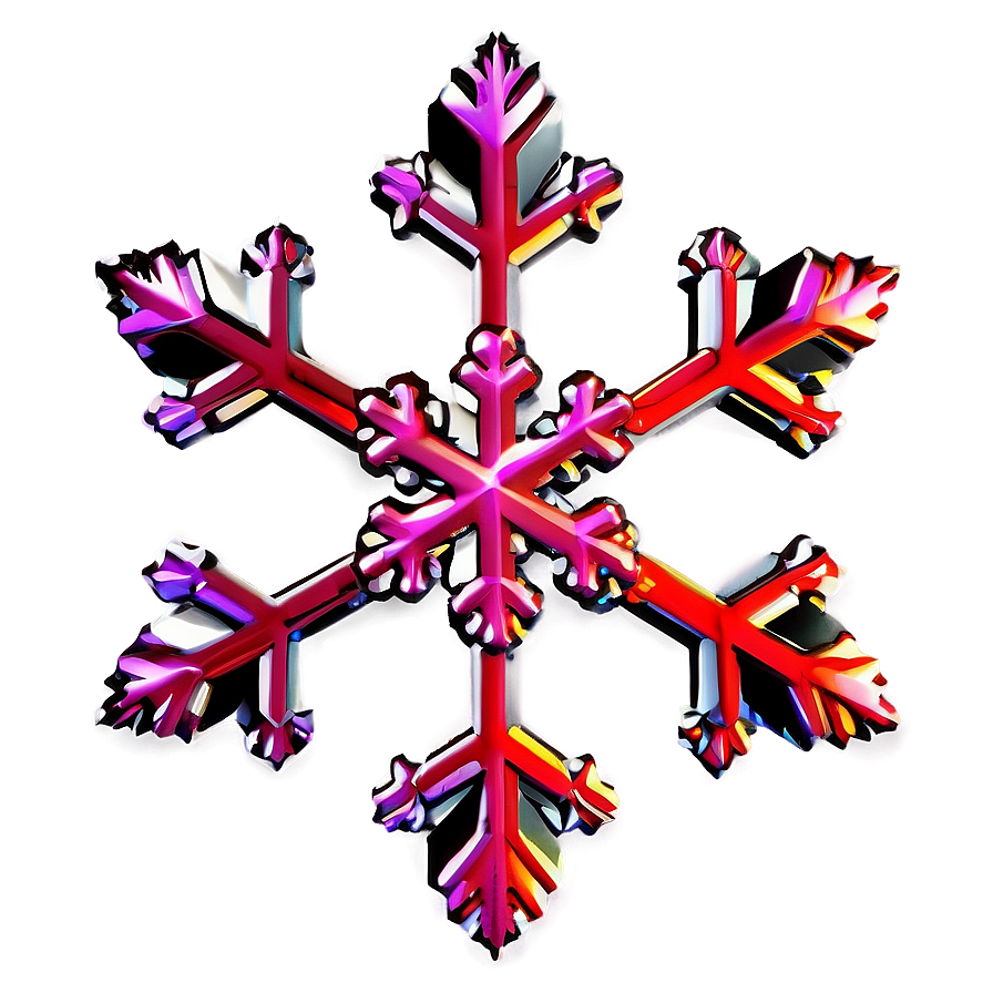 Metallic Red Snowflake Png 06282024