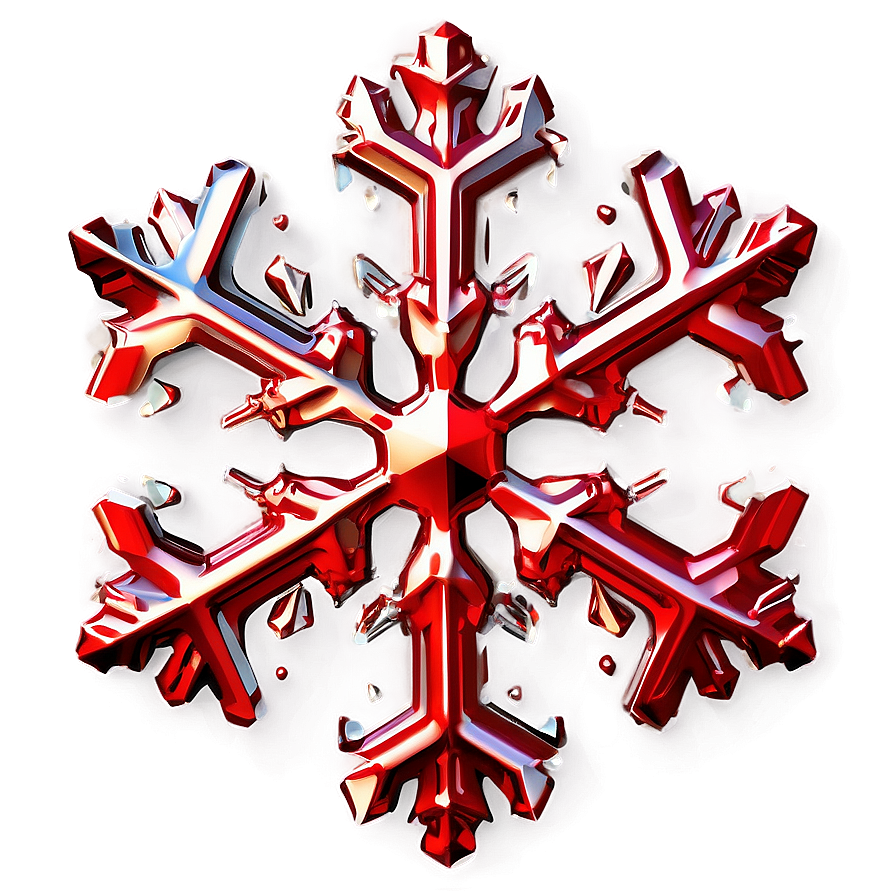 Metallic Red Snowflake Png Mys25