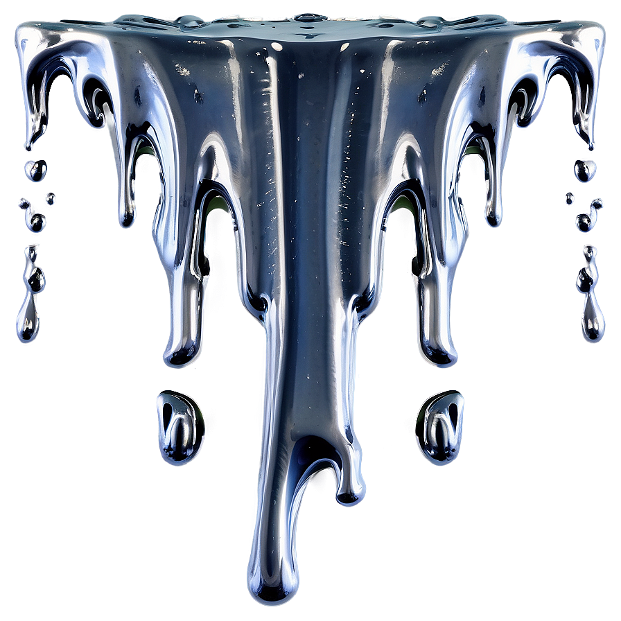 Metallic Silver Paint Drip Png Pvh