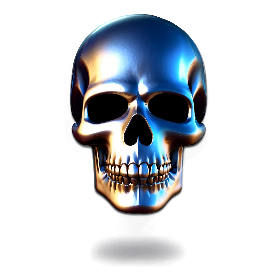 Metallic Skull Face Icon Png Glw74