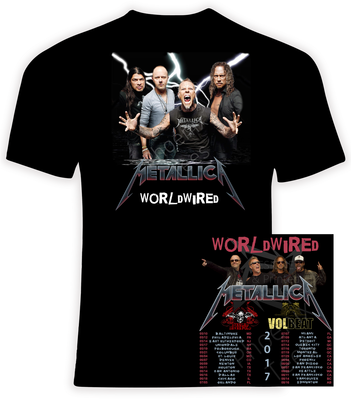 Metallica World Wired Tour T Shirt2017