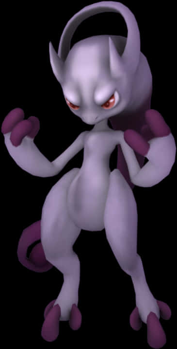 Mewtwo Pokemon Character Render