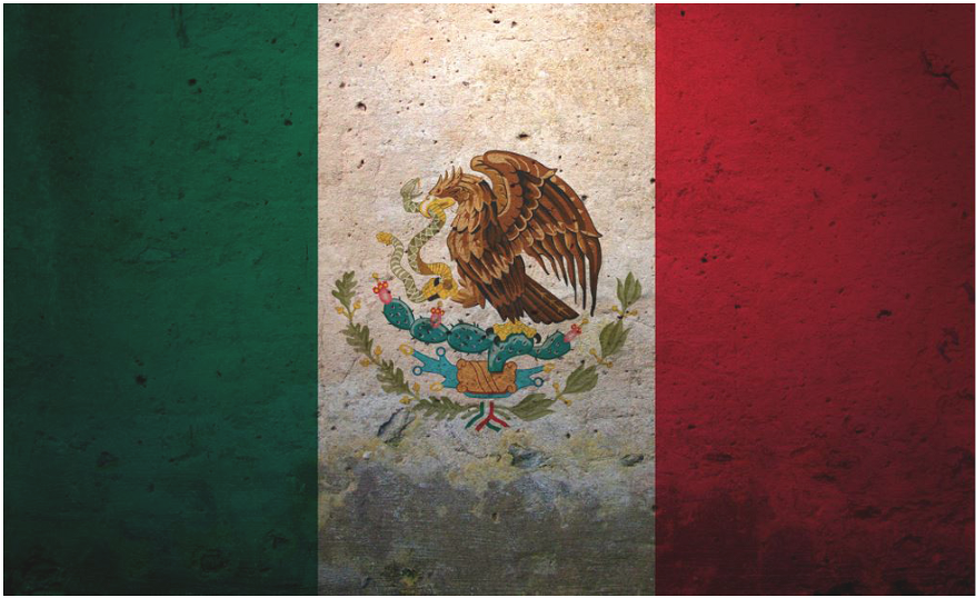 Mexican Flag Textured Background