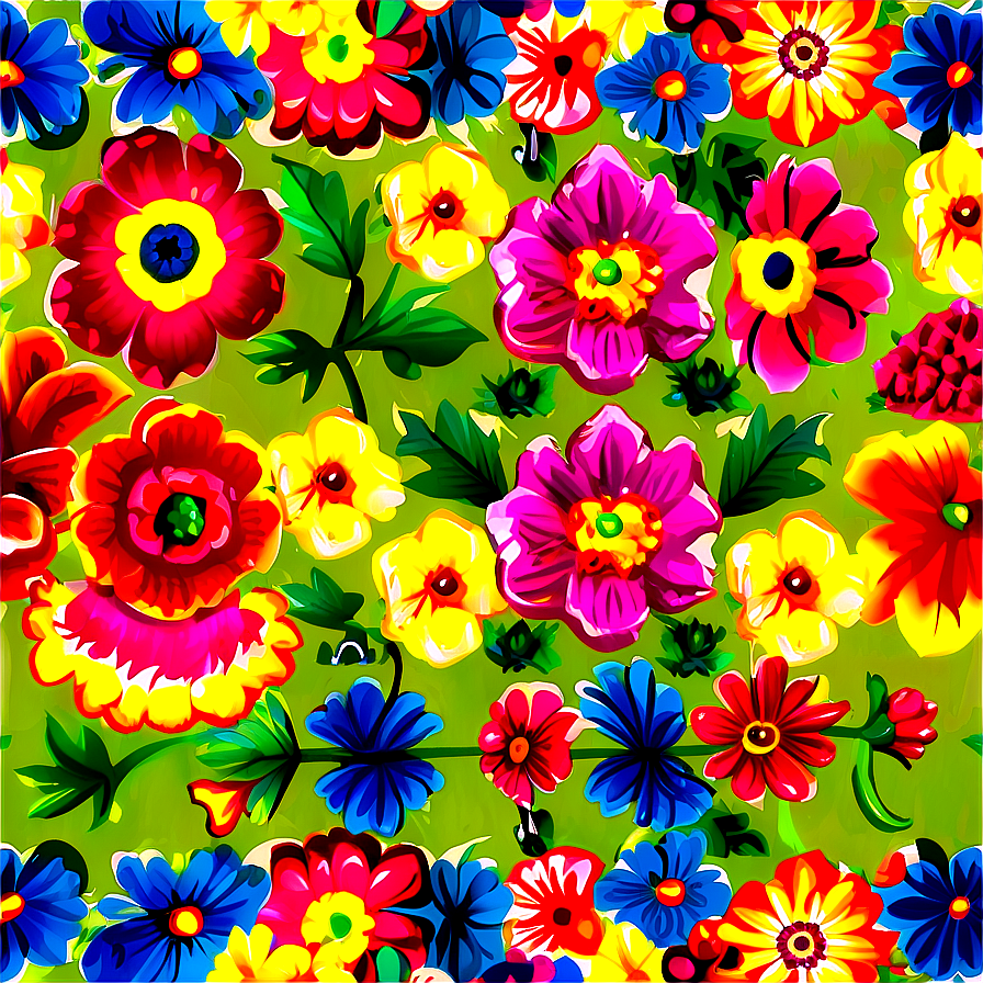 Mexican Flowers Background Png Opv35