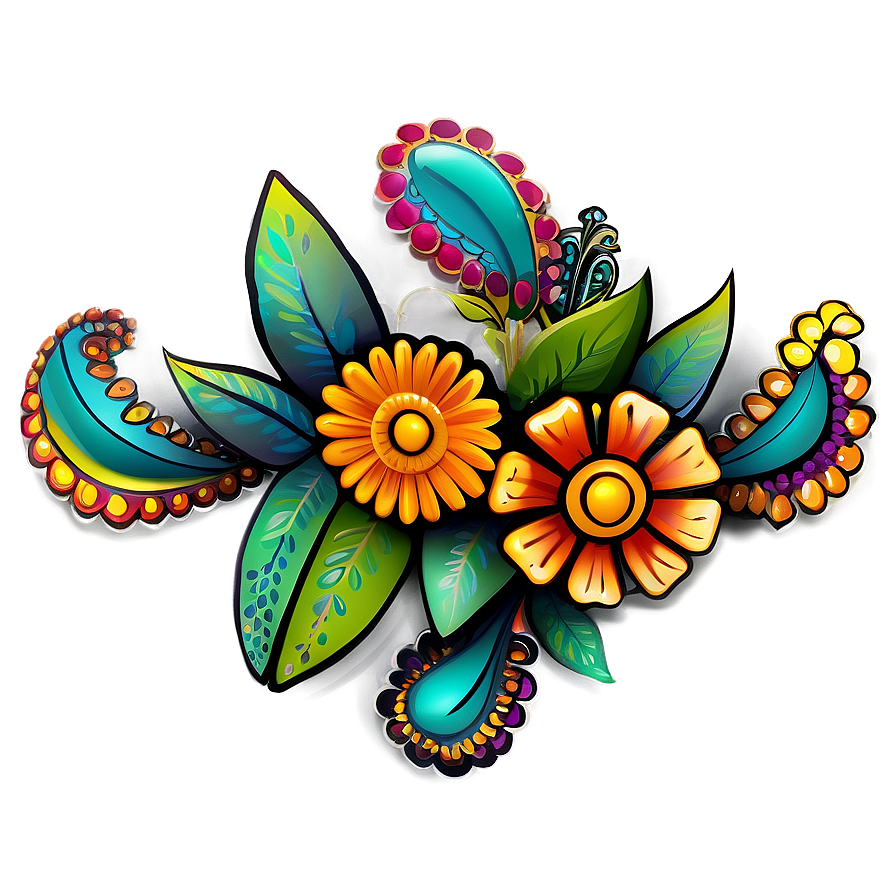 Mexican Flowers Background Png Sxi43