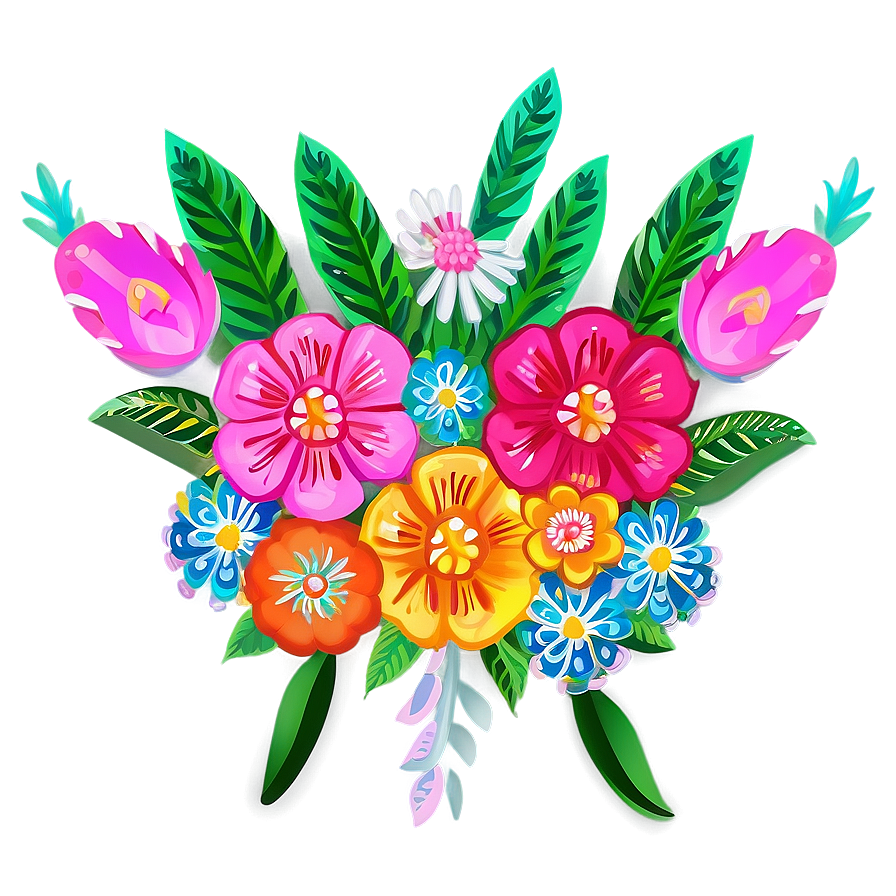 Mexican Flowers Folk Art Png 67