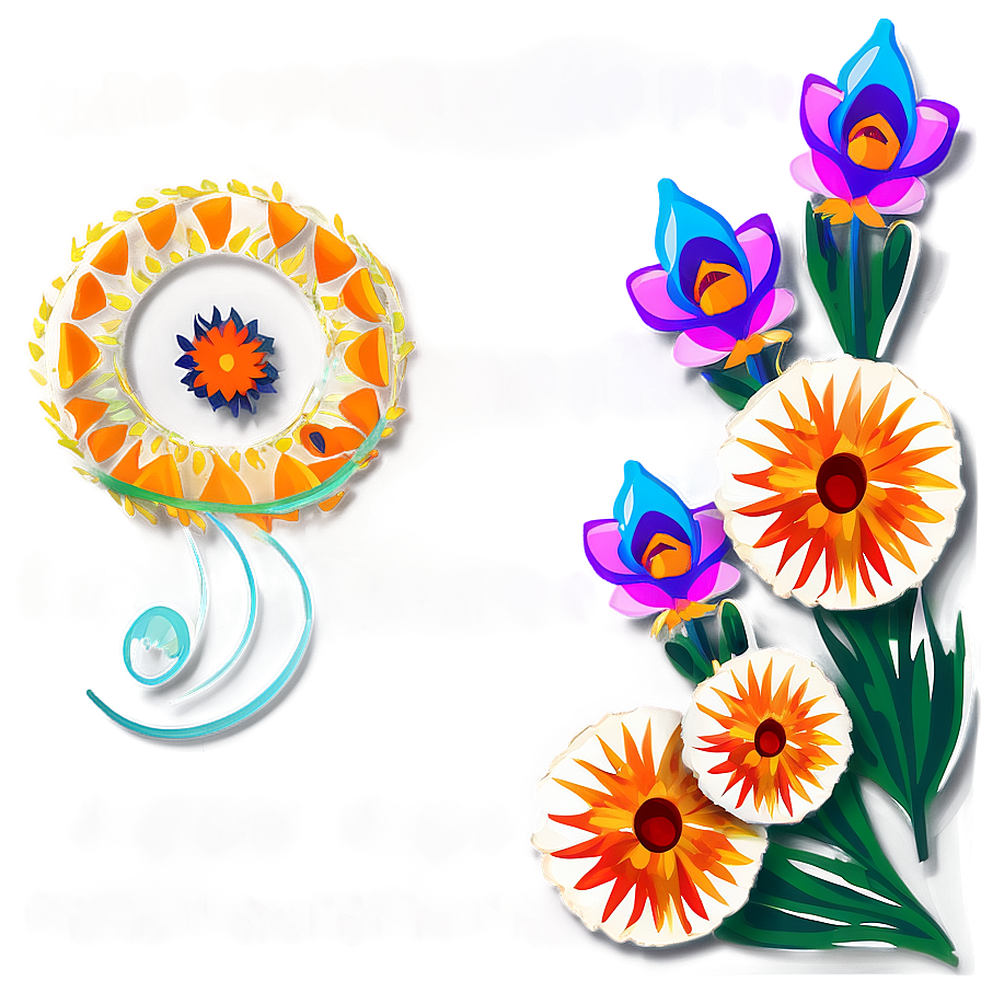 Mexican Flowers For Day Of The Dead Png 06202024