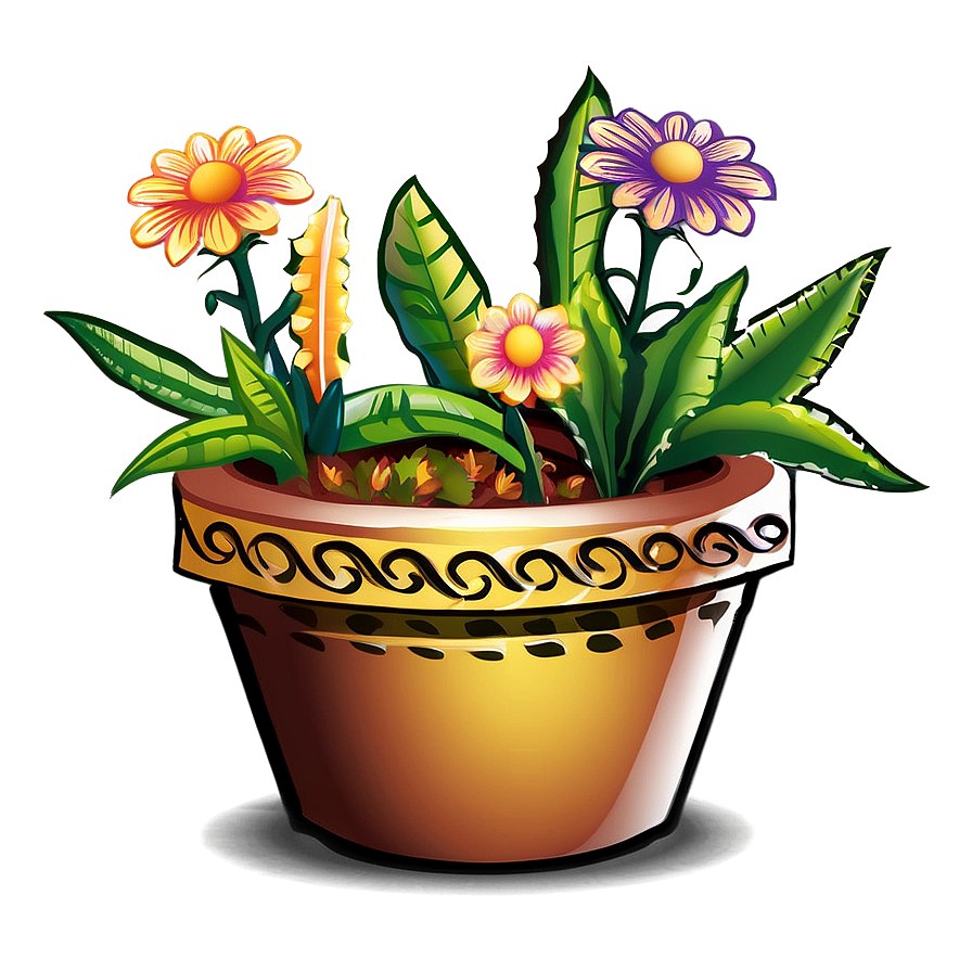 Mexican Flowers In Pots Png Wtd