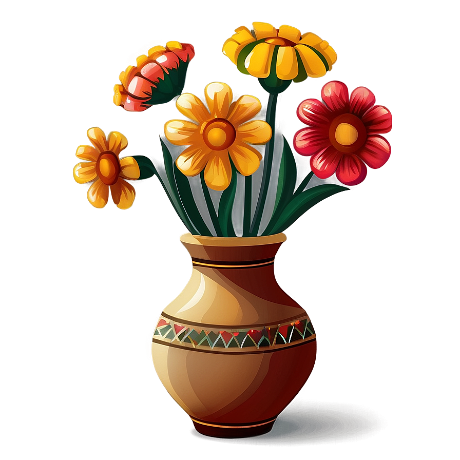 Mexican Flowers In Vases Png Ega21