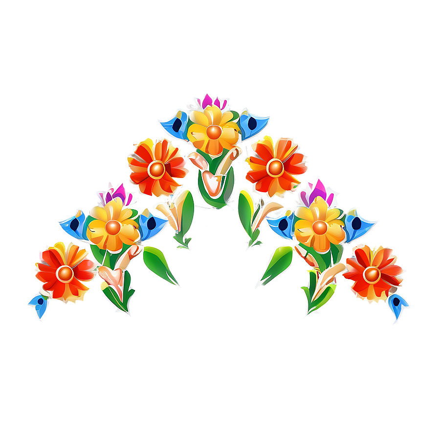 Mexican Flowers Mural Png 26