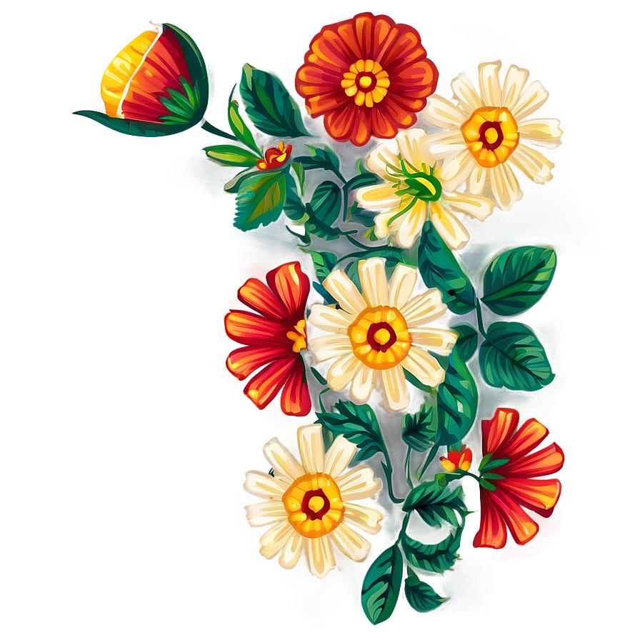 Mexican Flowers Pattern Png Uib94