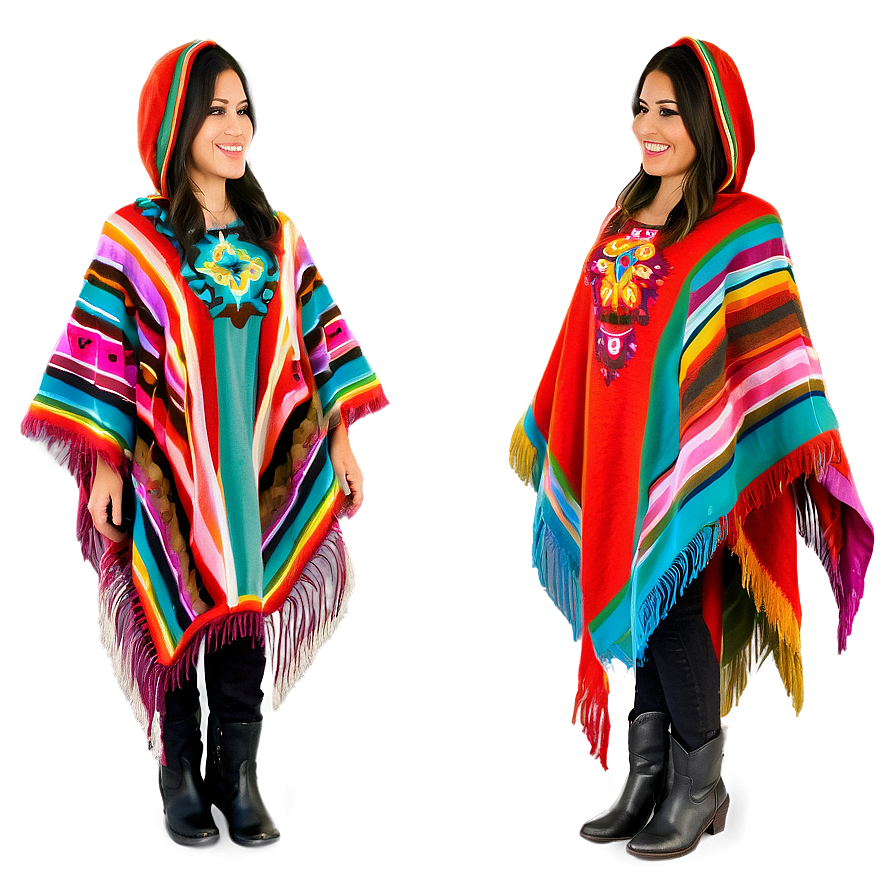 Mexican Poncho With Fringe Png Ivt98