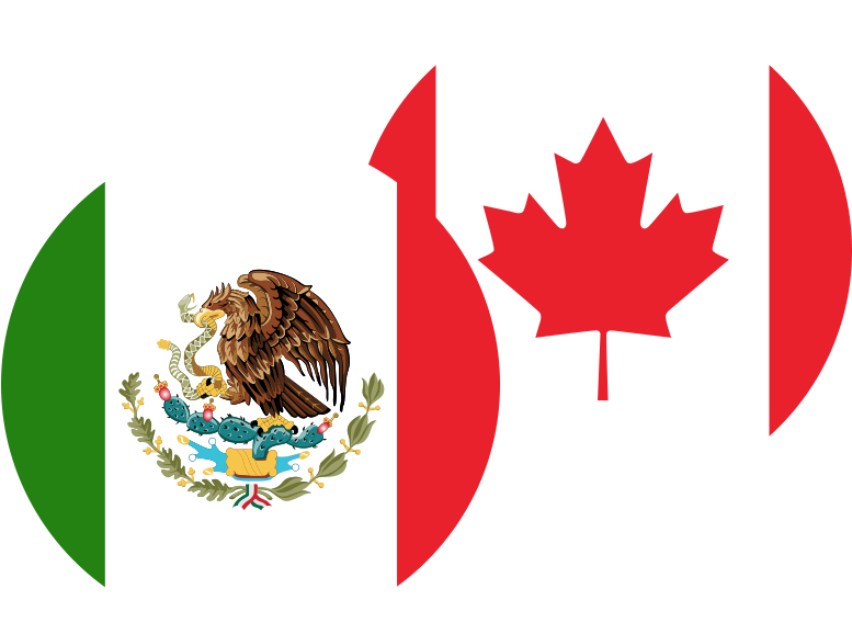 Mexicoand Canada Flags Together