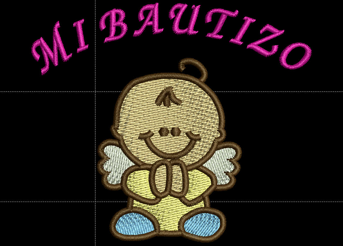 Mi Bautizo Embroidered Angel