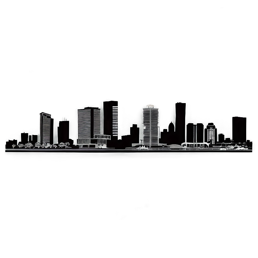 Miami Downtown Skyline Silhouette Png Bpf