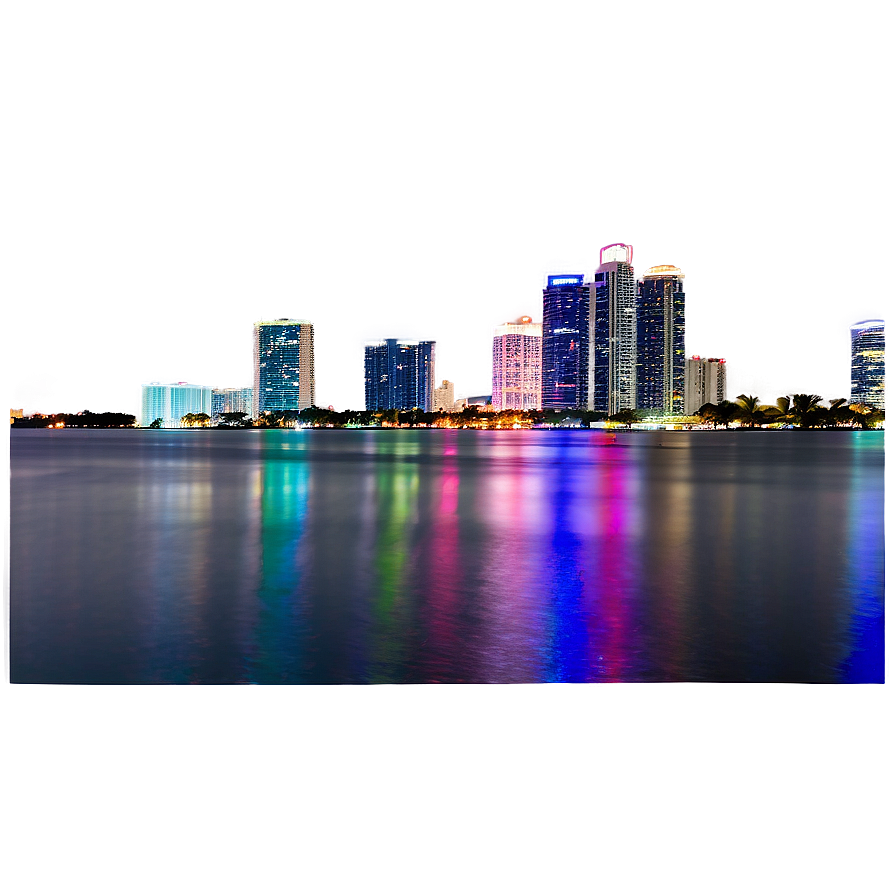 Miami Skyline During Twilight Png Doi13