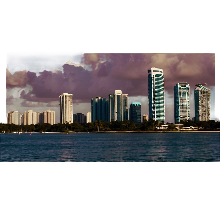 Miami Skyline In Summer Png Jxs