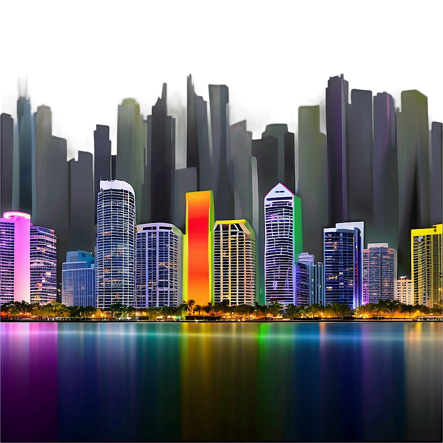 Miami Skyline With Artistic Flair Png 06272024