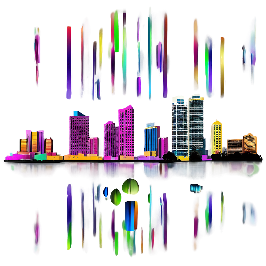 Miami Skyline With Artistic Flair Png 77