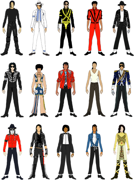 Michael Jackson Iconic Outfits Illustration