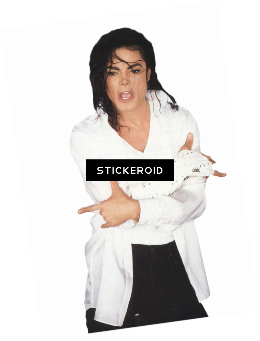 Michael Jackson White Shirt Pointing Pose