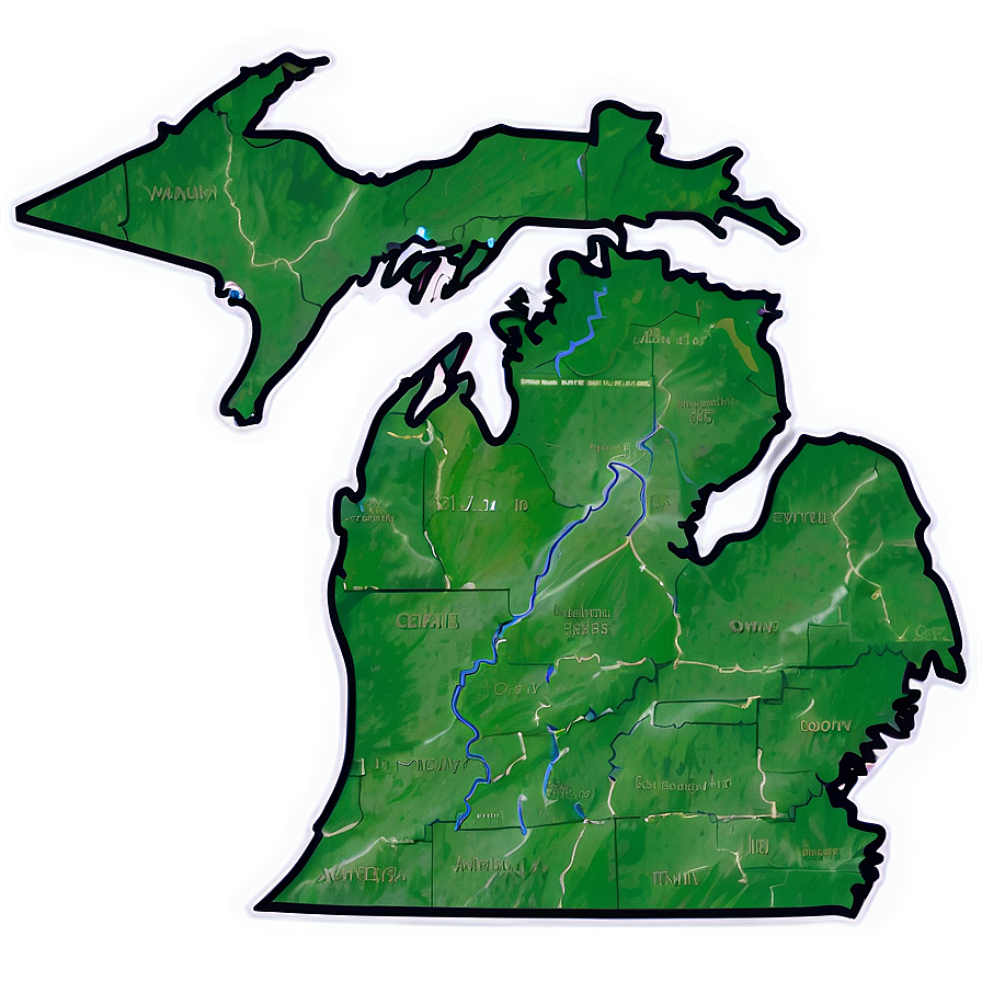 Michigan Geographic Outline Png 21