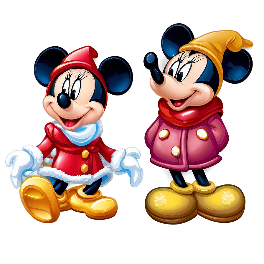 Mickey And Minnie Cozy Winter Png Ylc