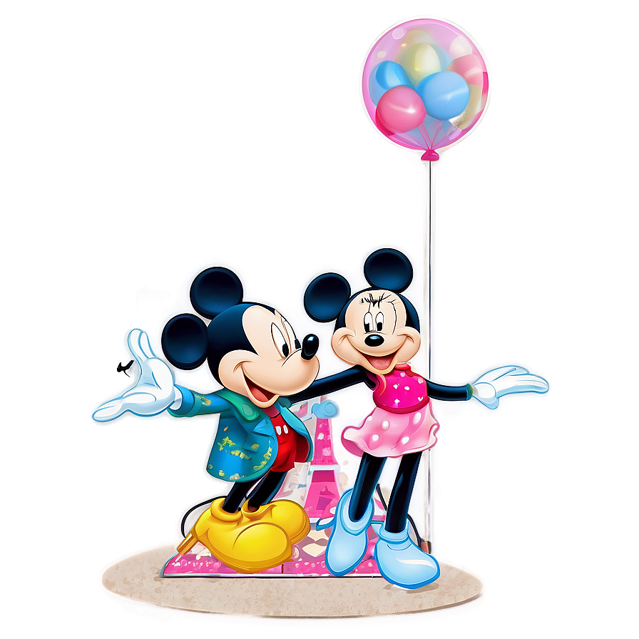 Mickey And Minnie In Paris Png Tbu41