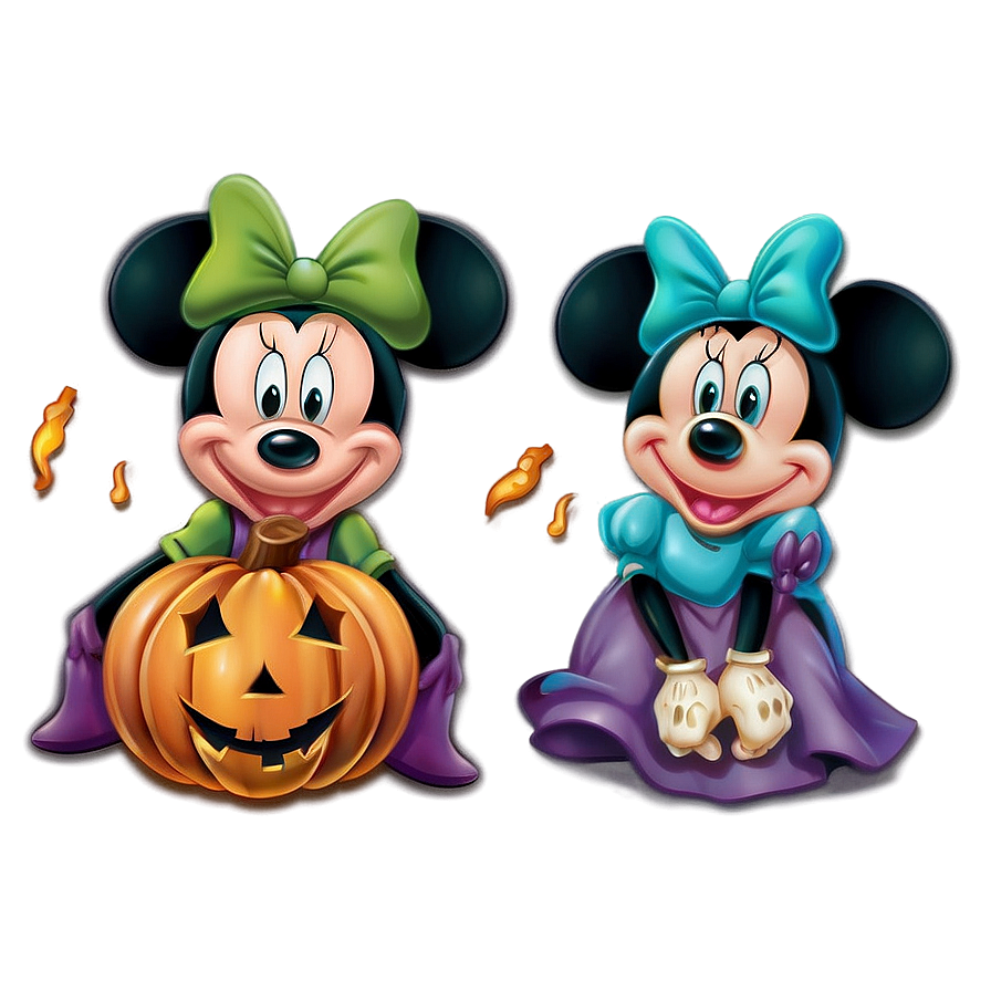 Mickey And Minnie Spooky Halloween Png Crc14