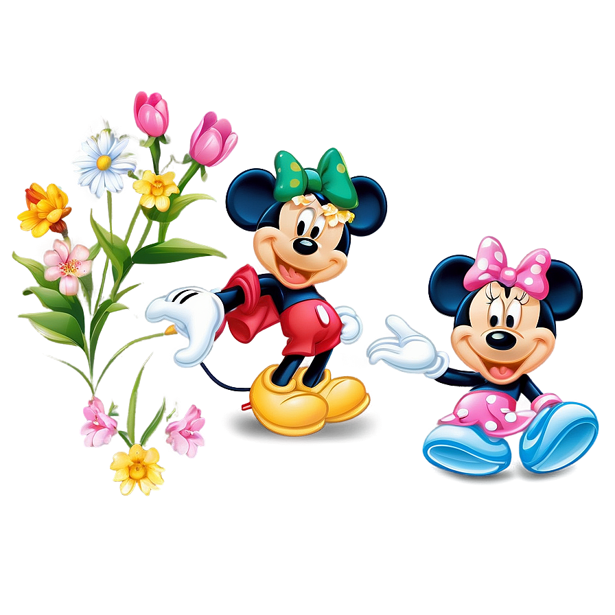 Mickey And Minnie Springtime Png 06122024