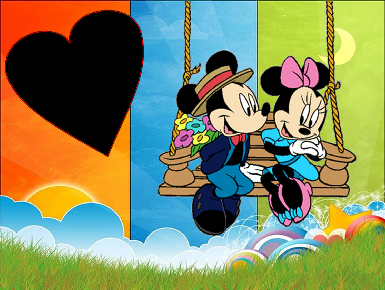 Mickey Minnie Love Swing Cartoon