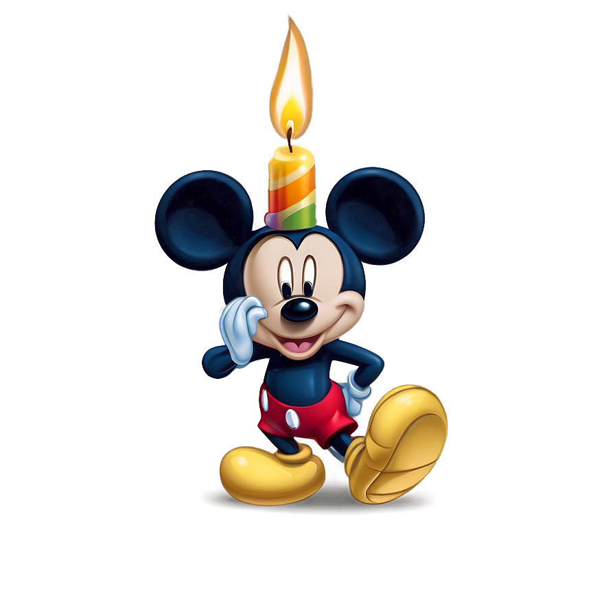 Mickey Mouse Birthday Candle Png 06112024