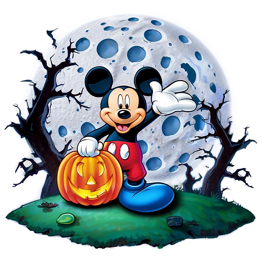 Mickey Mouse Halloween Moon Png 06212024