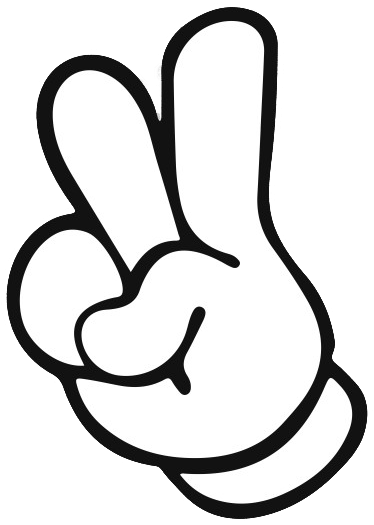 Mickey Mouse Hand Peace Sign