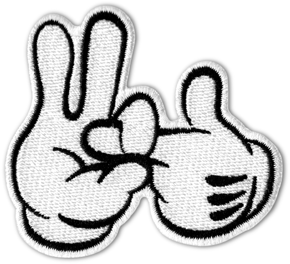 Mickey Mouse Hands Peace Thumbs Up Patch