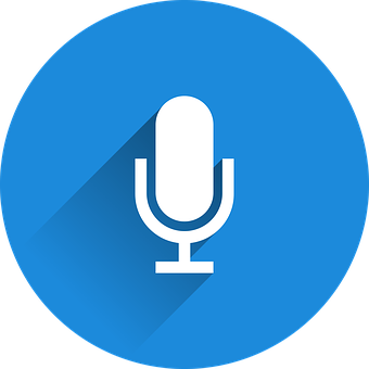 Microphone Icon Blue Background