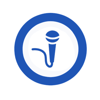 Microphone Icon Blue Circle