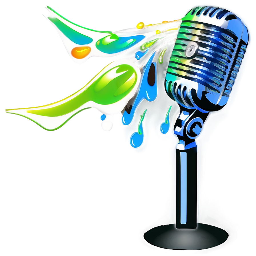 Microphone With Splash Color Png Rgf