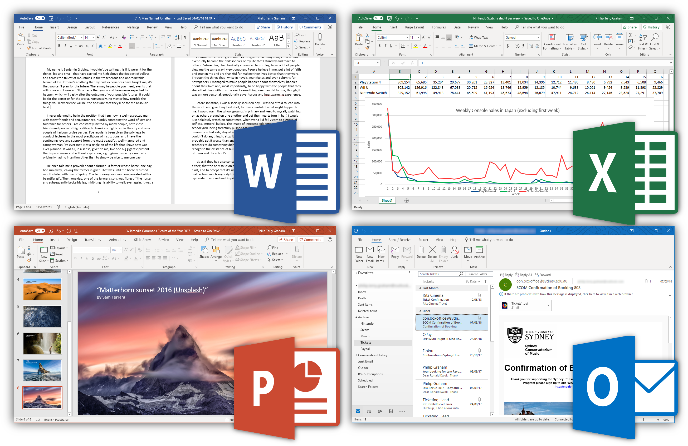 Microsoft Office Applications Collage