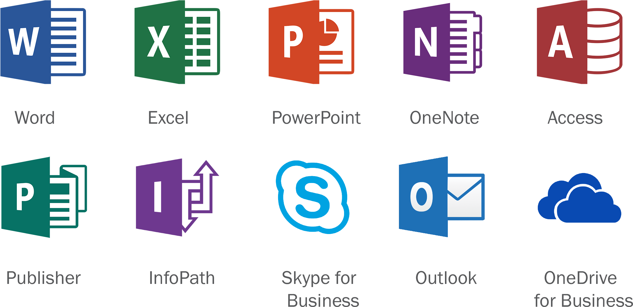 Microsoft Office Applications Icons