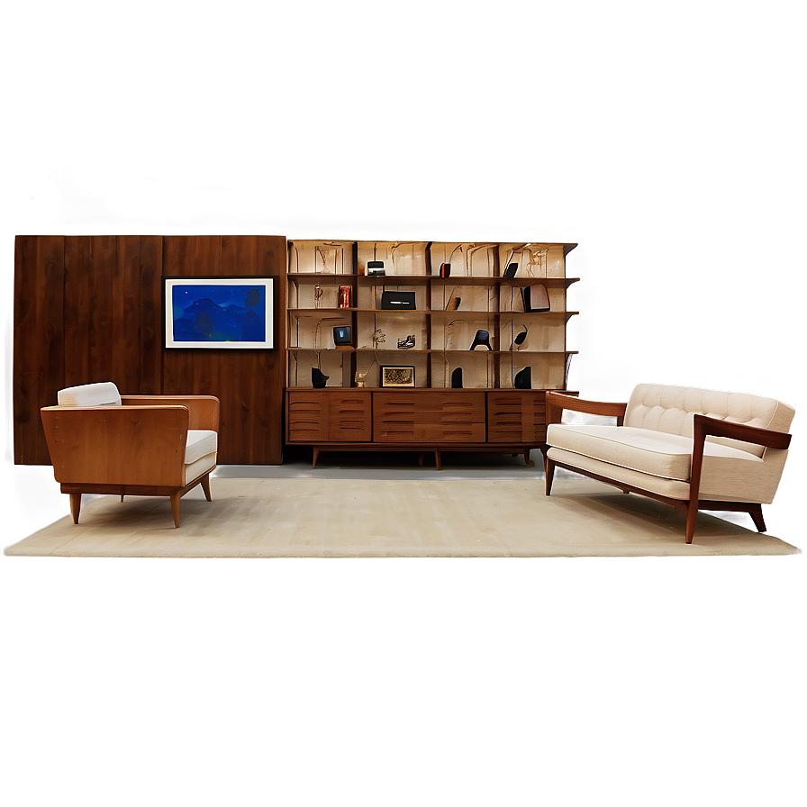 Mid-century Living Room Png Cng24