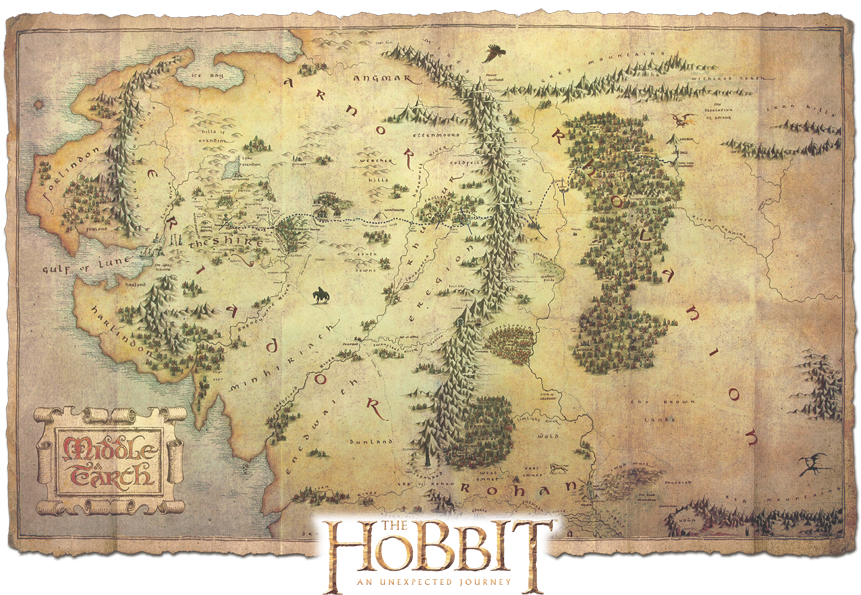 Middle Earth Map The Hobbit Journey