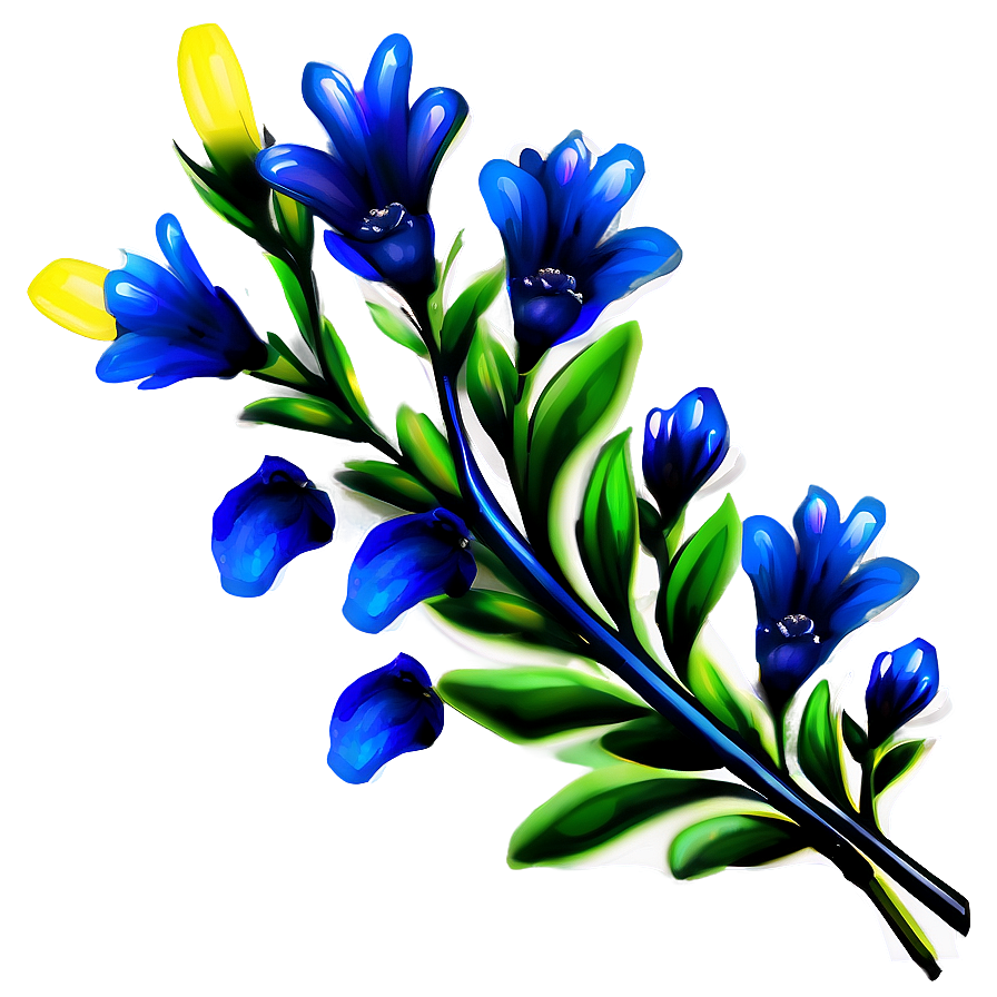 Midnight Blue Flowers Png 04292024