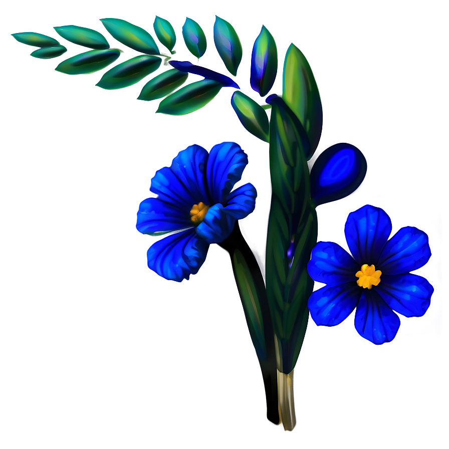 Midnight Blue Flowers Png 74