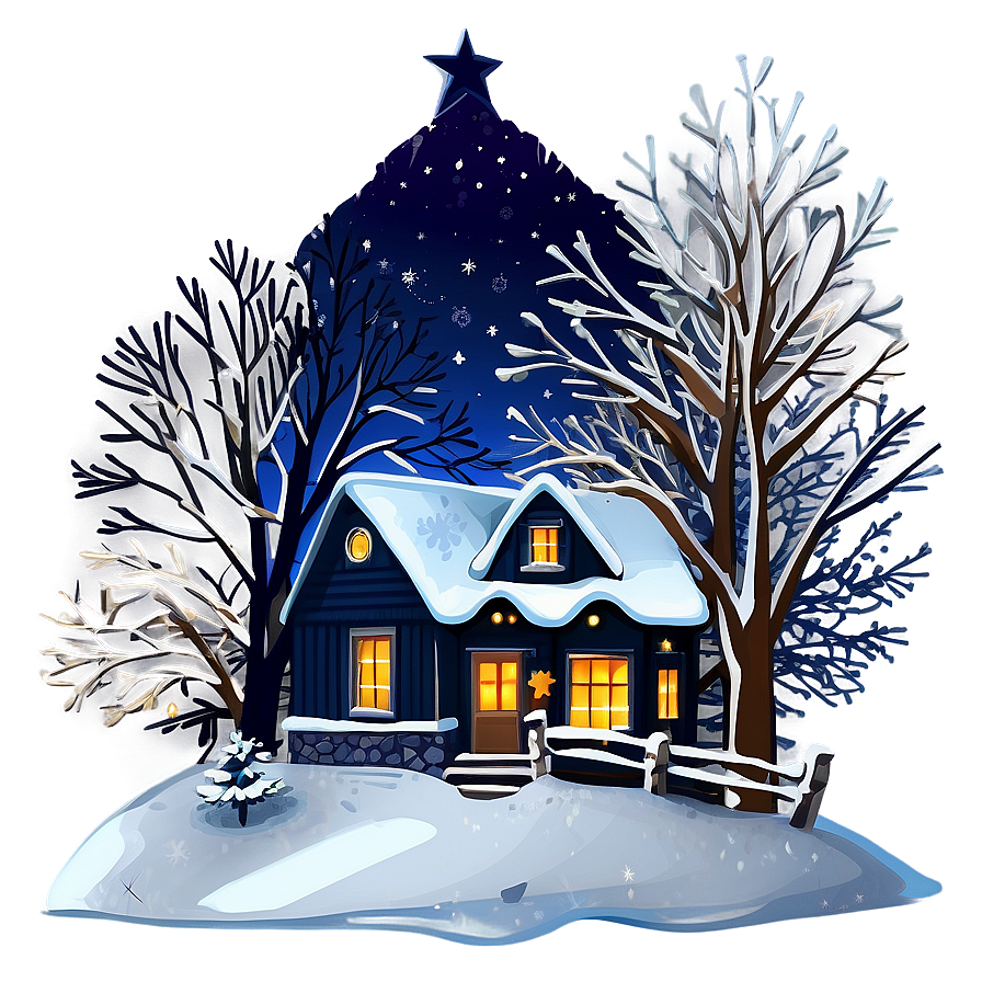 Midnight Christmas Snow Scene Png Mxo