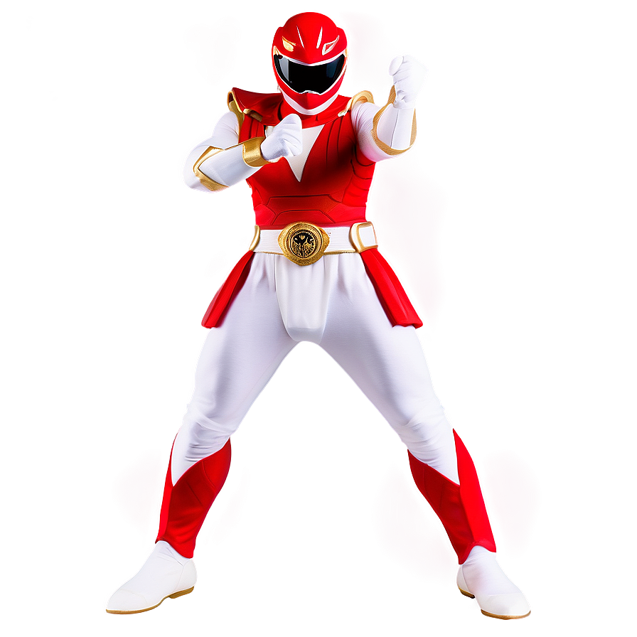 Mighty Red Ranger In Action Png Ipe63