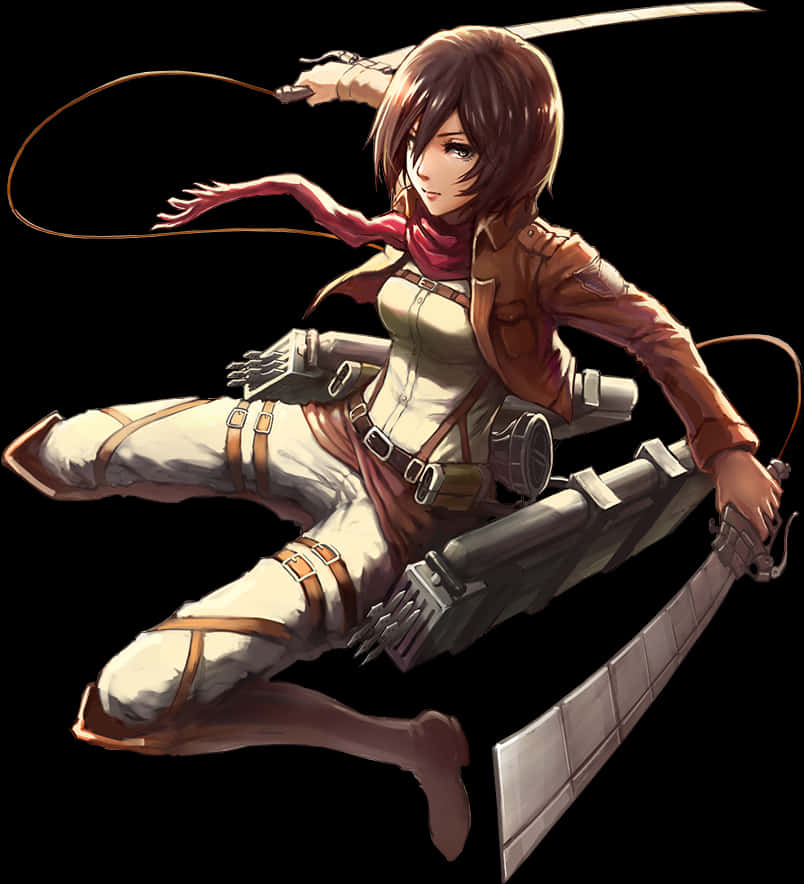 Mikasa Ackerman Attackon Titan Action Pose