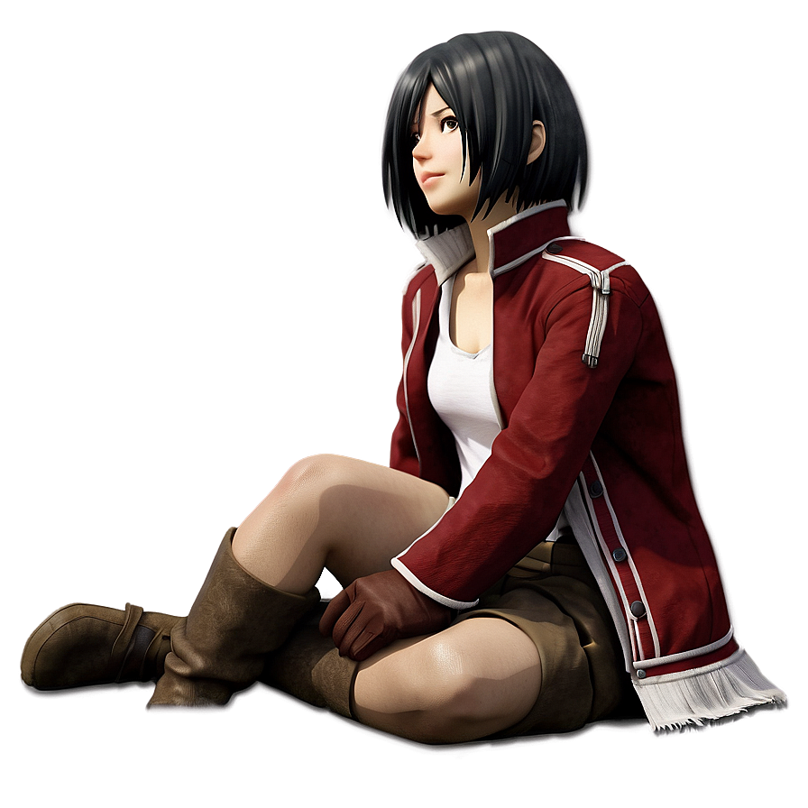 Mikasa Ackerman Sitting Pose Png 77