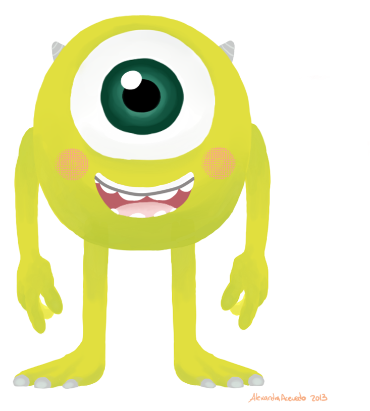 Mike Wazowski Smiling Illustration