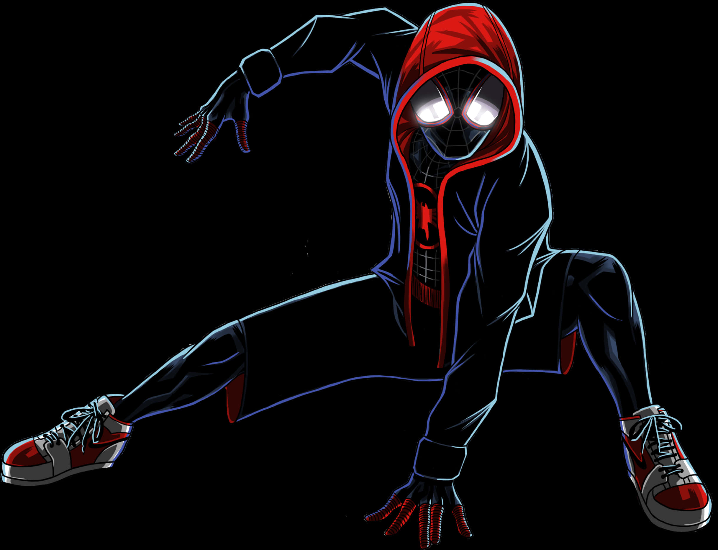 Miles Morales Spiderman Crouching Pose